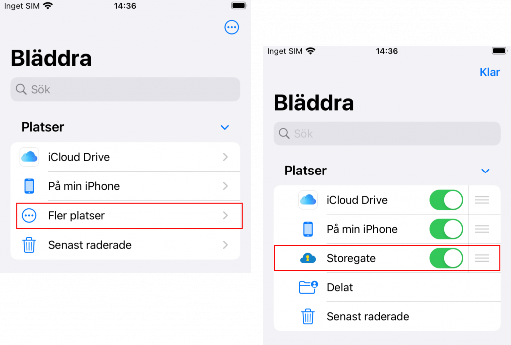 Settings in iOS to turn on integration with files