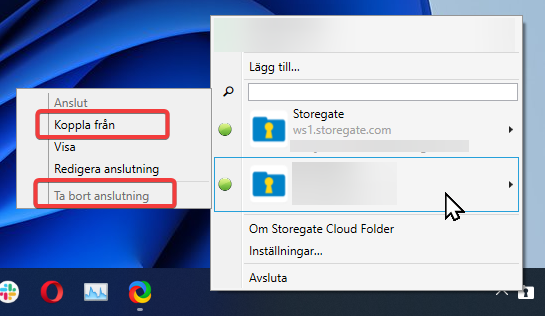 Anslutning Cloud Folder